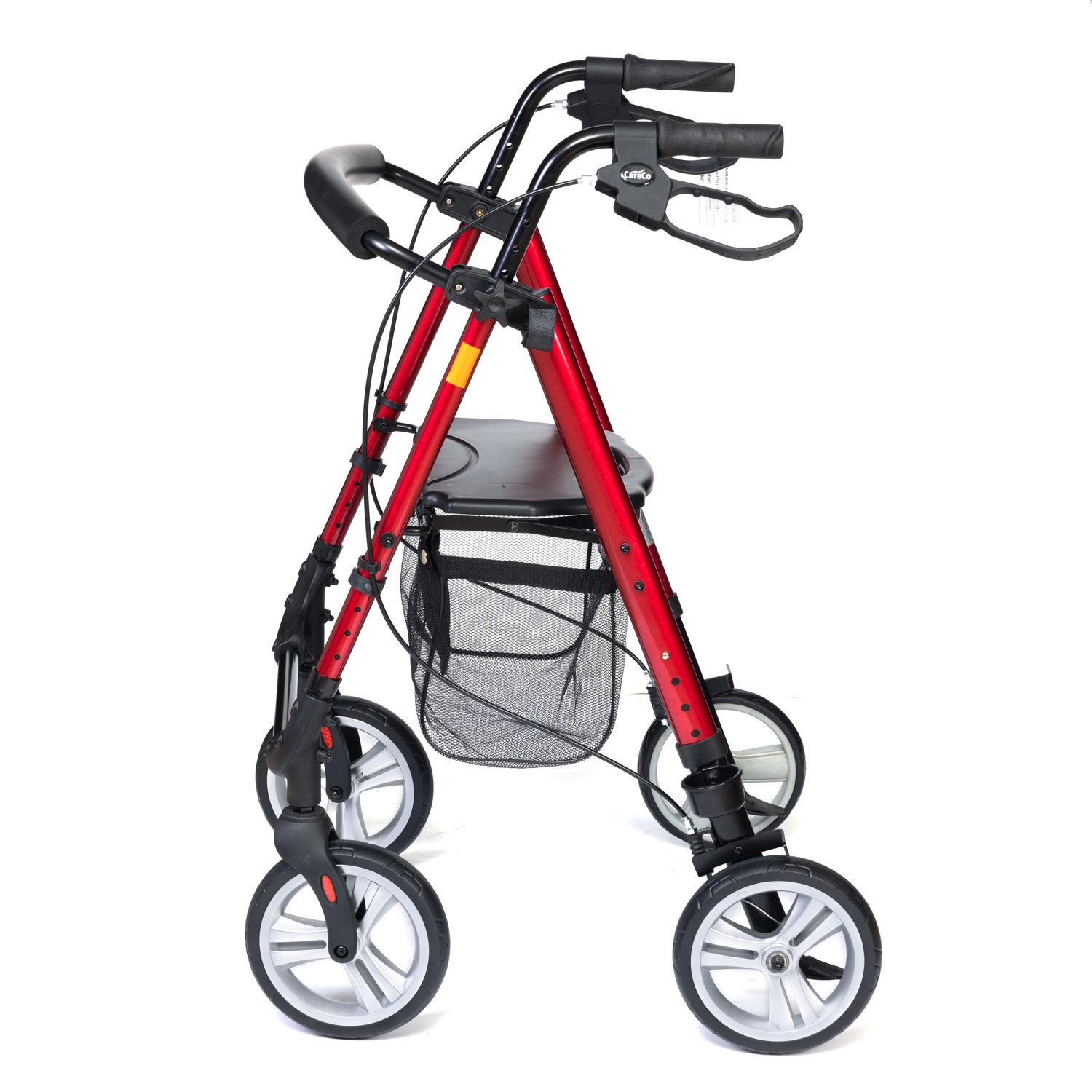 Lightweight aluminum rollator designed for indoor and outdoor hybrid use